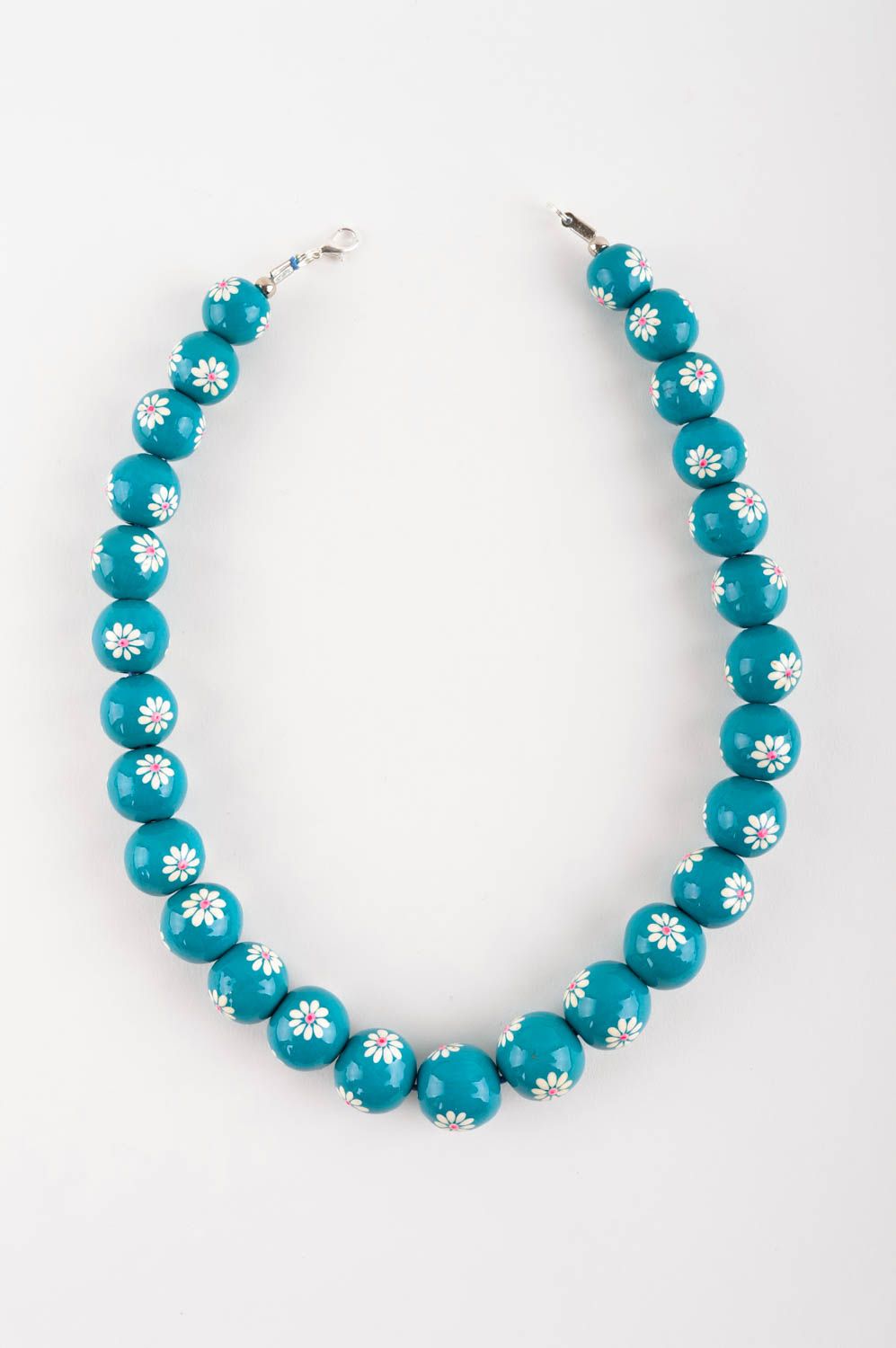 Handmade blue necklace stylish cute jewelry unusual designer accessories photo 5