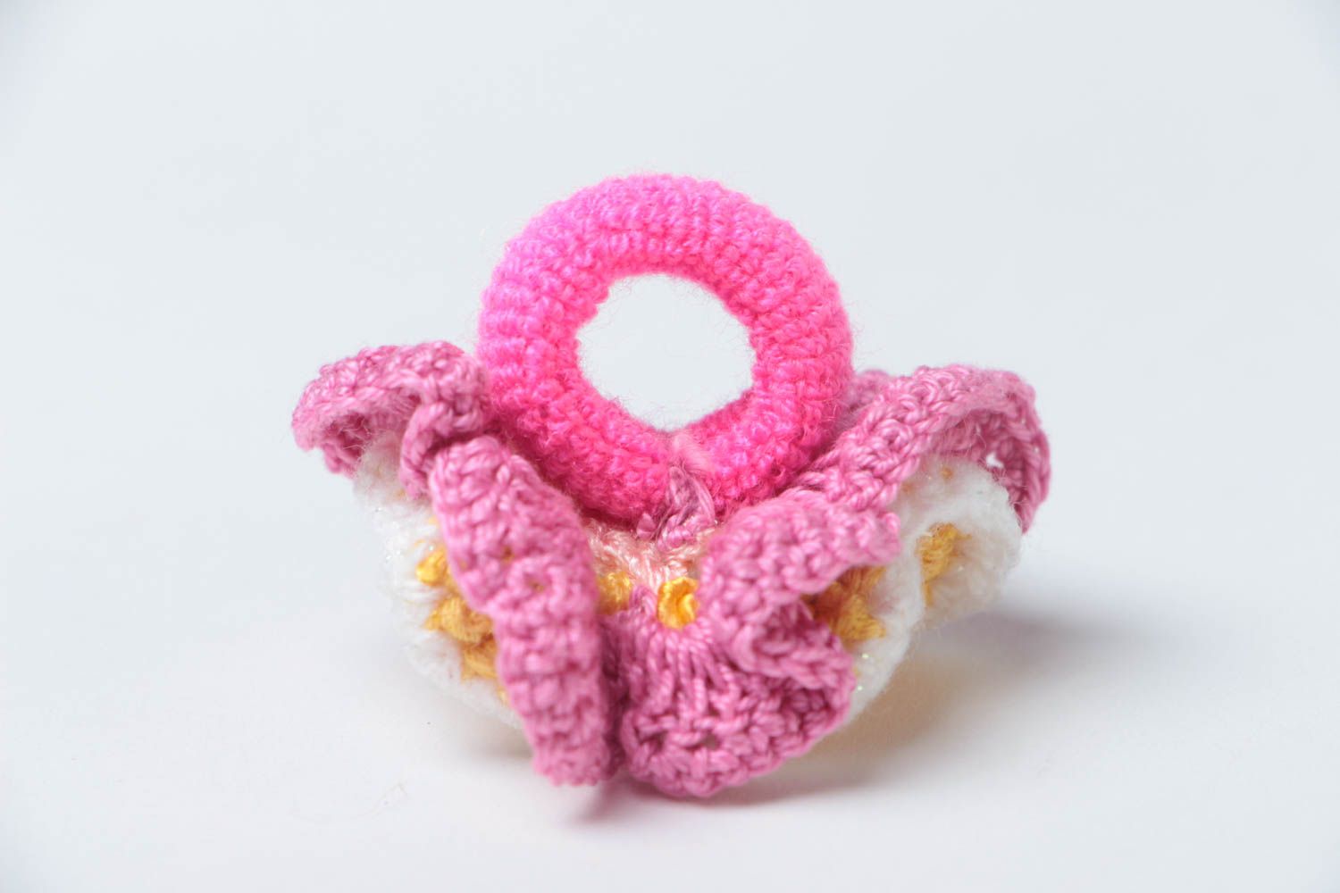 Flower scrunchy hand-crocheted scrunchies designer hair accessories for girls photo 2