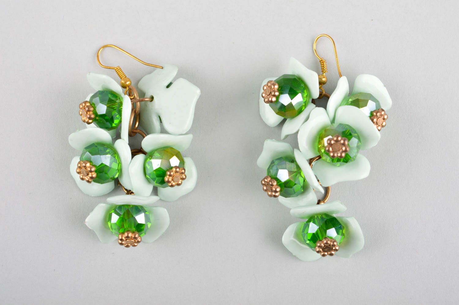 Plastic earrings flower earrings handmade earrings fashion accessories for girls photo 3