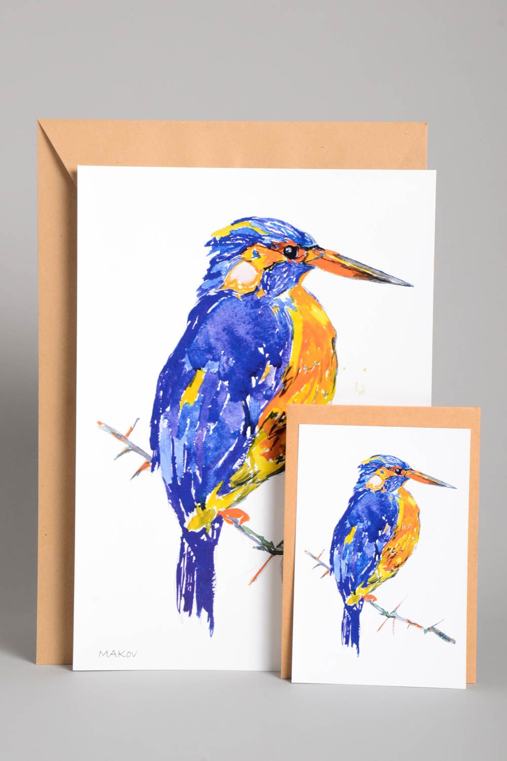 Handmade modernes Wandbild und Design Grusskarte Geschenk Idee mit Vogel schön foto 1