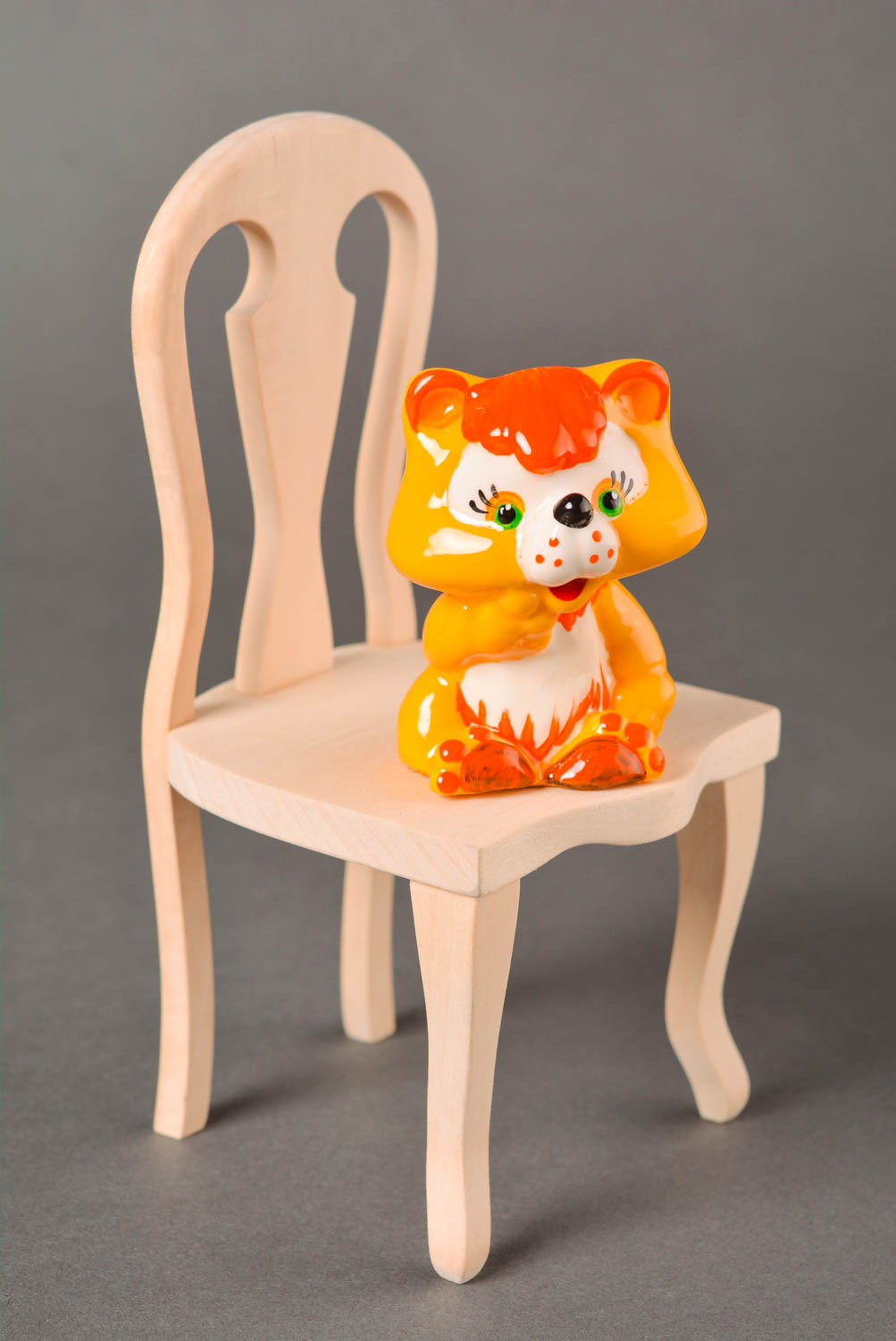 Figura hecha a mano de yeso regalo para niño figurita en miniatura Zorrito foto 1