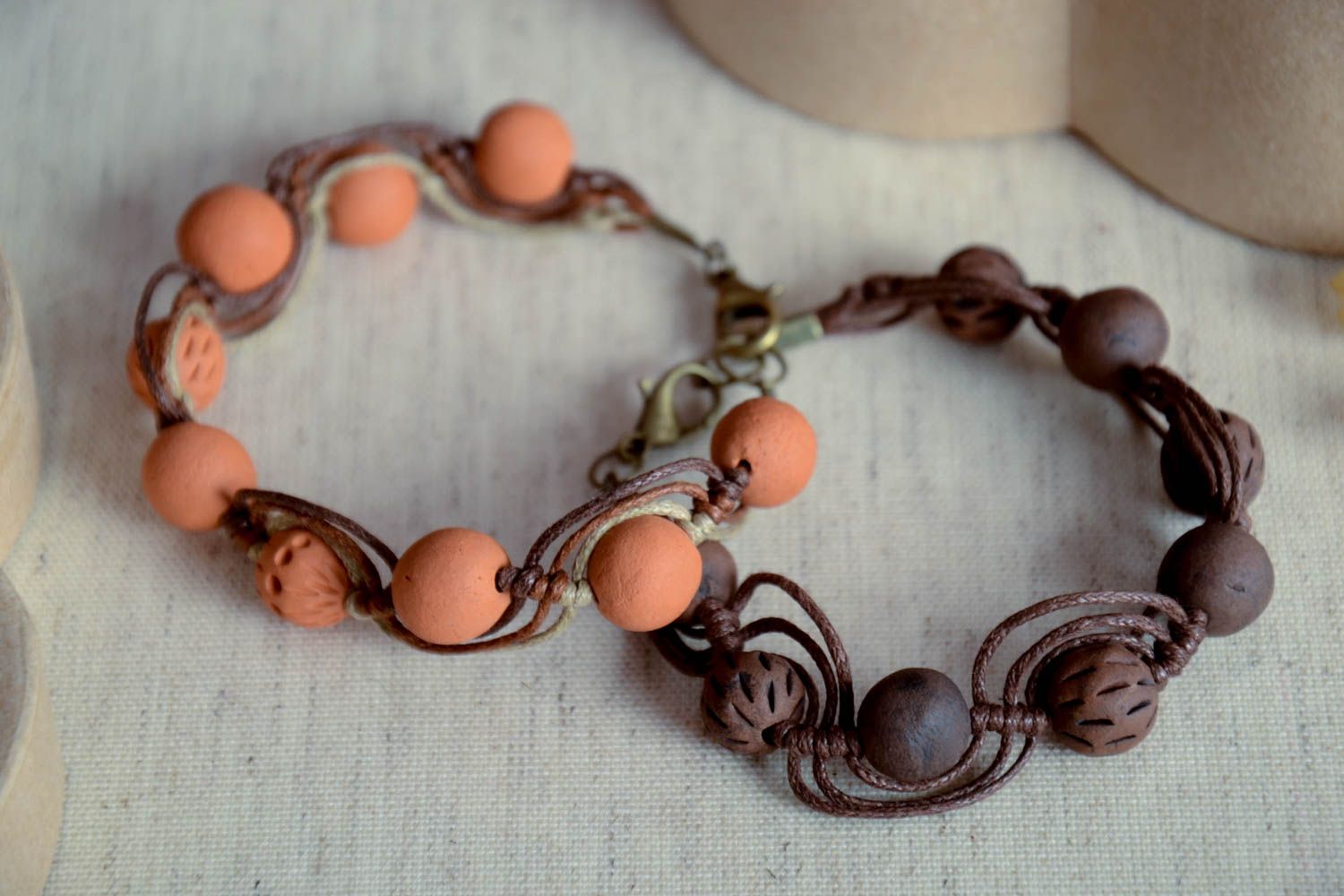 Ceramic bracelet handmade clay jewelry eco friendly accessories for women photo 1