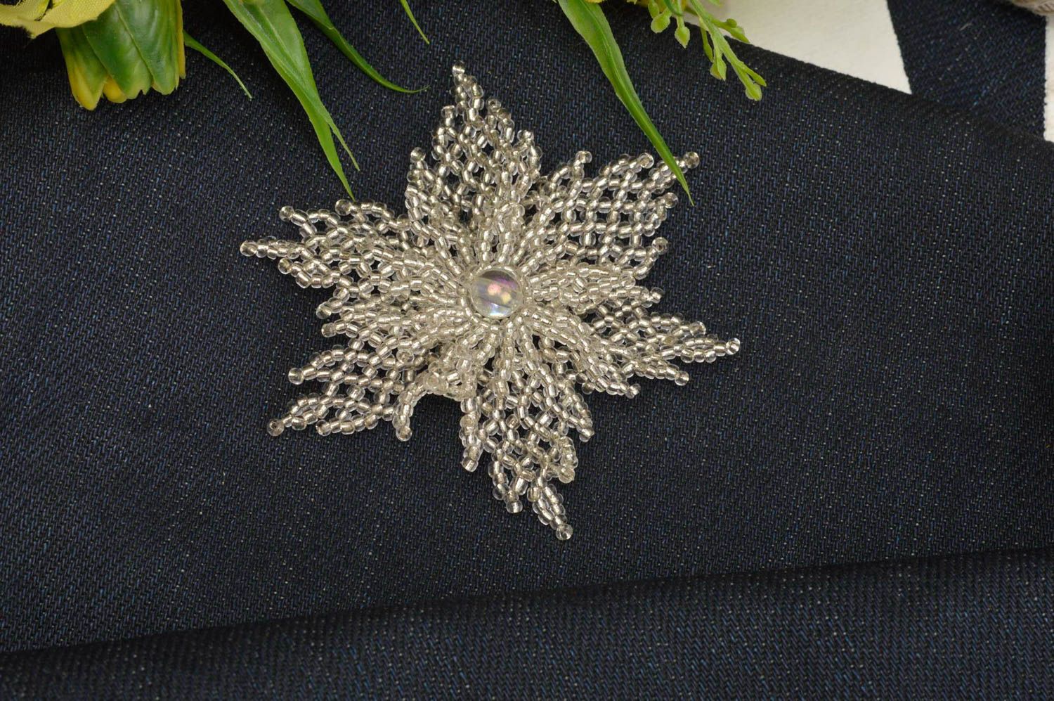 Handmade beaded brooch seed bead brooch flower brooch fashion bijouterie photo 1