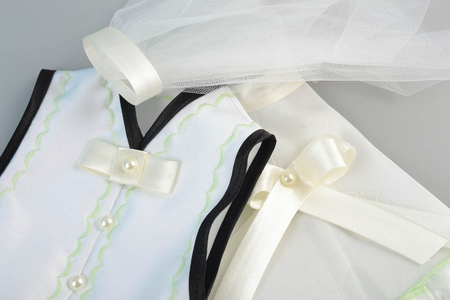 Handmade Hüllen für Flasche in Weiß Hochzeit Accessoires Anzug und Brautkleid foto 3
