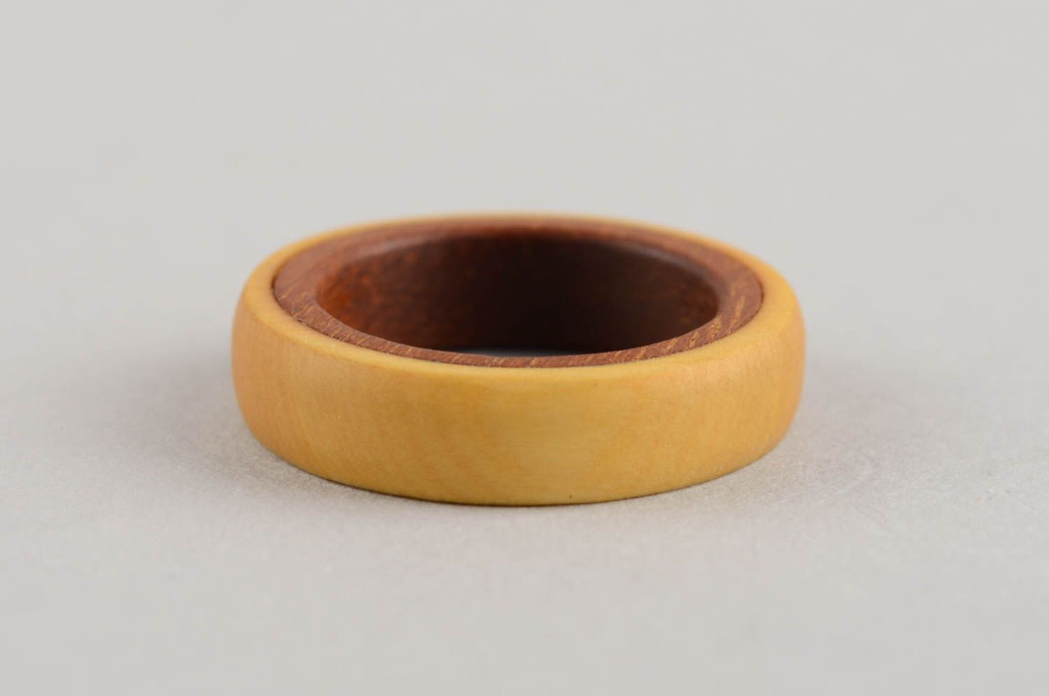 Handmade cute unique unusual wooden ring in eco style for men and women photo 5
