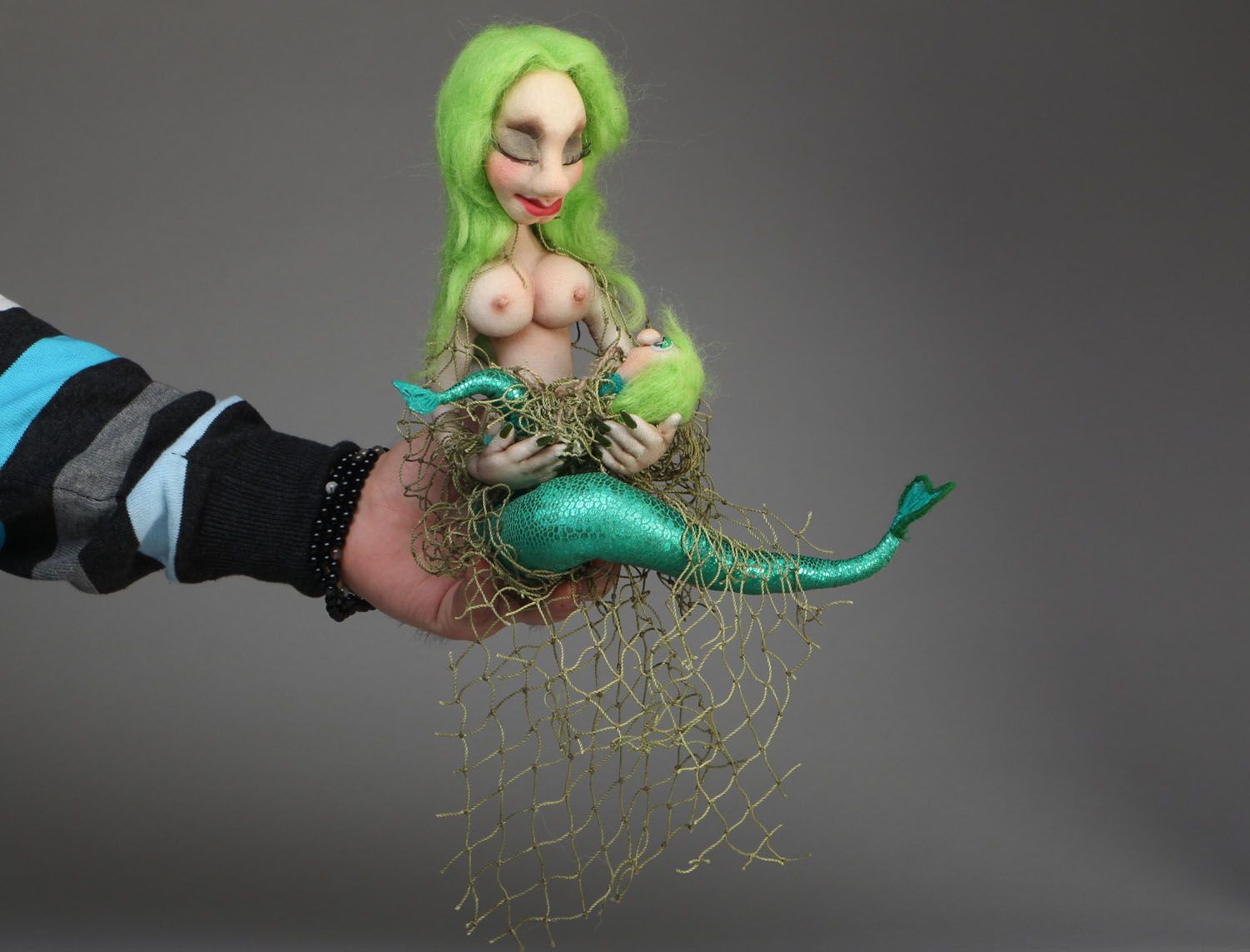 Muñeca de interior Sirena con bebé foto 4