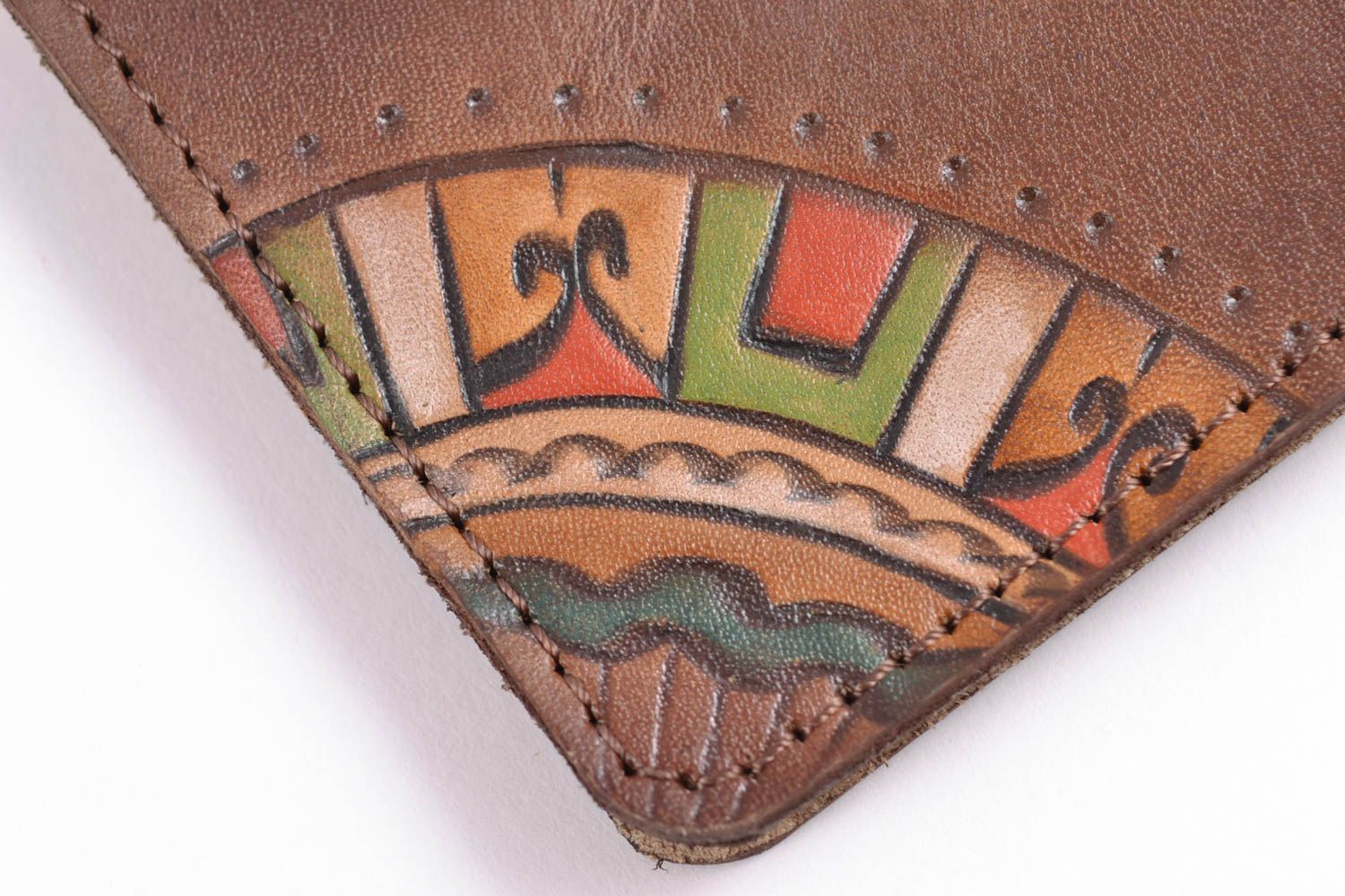 Leather money clip with painting photo 5