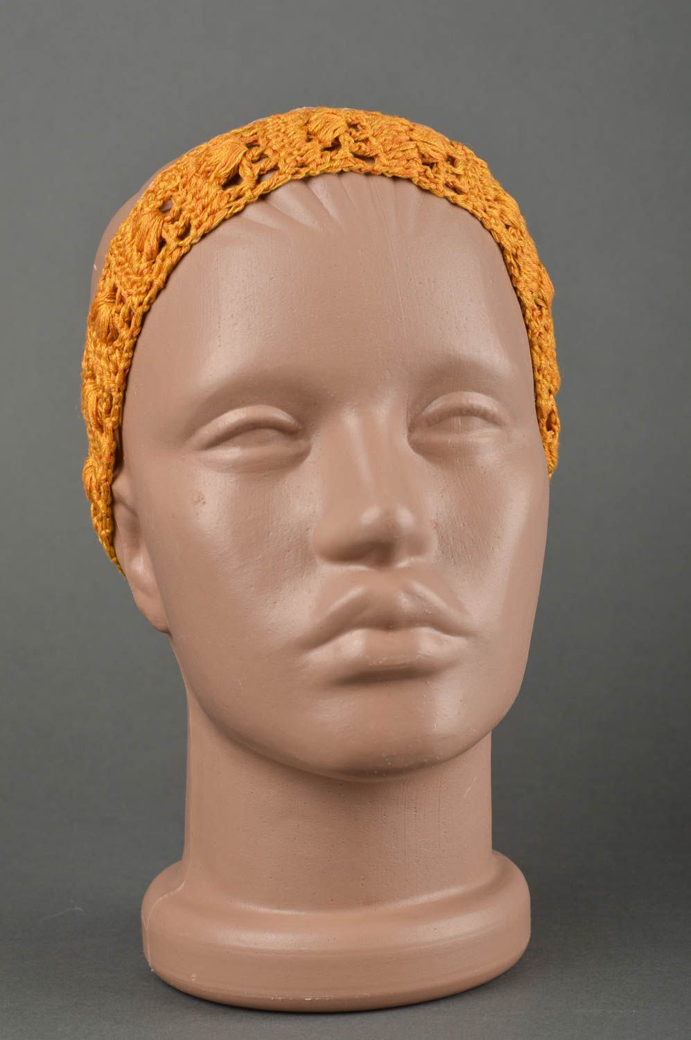 Повязка на голову ручной работы повязка для девочки детская повязка желтая фото 1