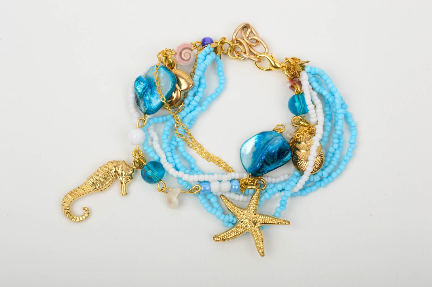 Handmade bracelet beaded bracelet for girls unusual accessory beads jewelry photo 1