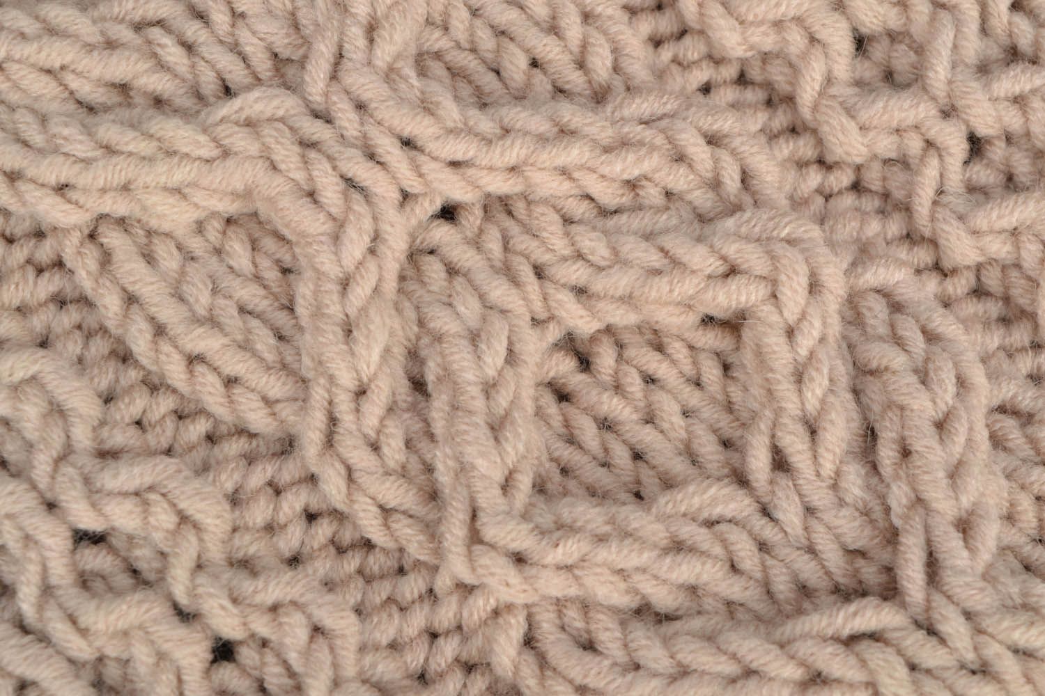 Kakaofarbiger Schal aus Wolle foto 3