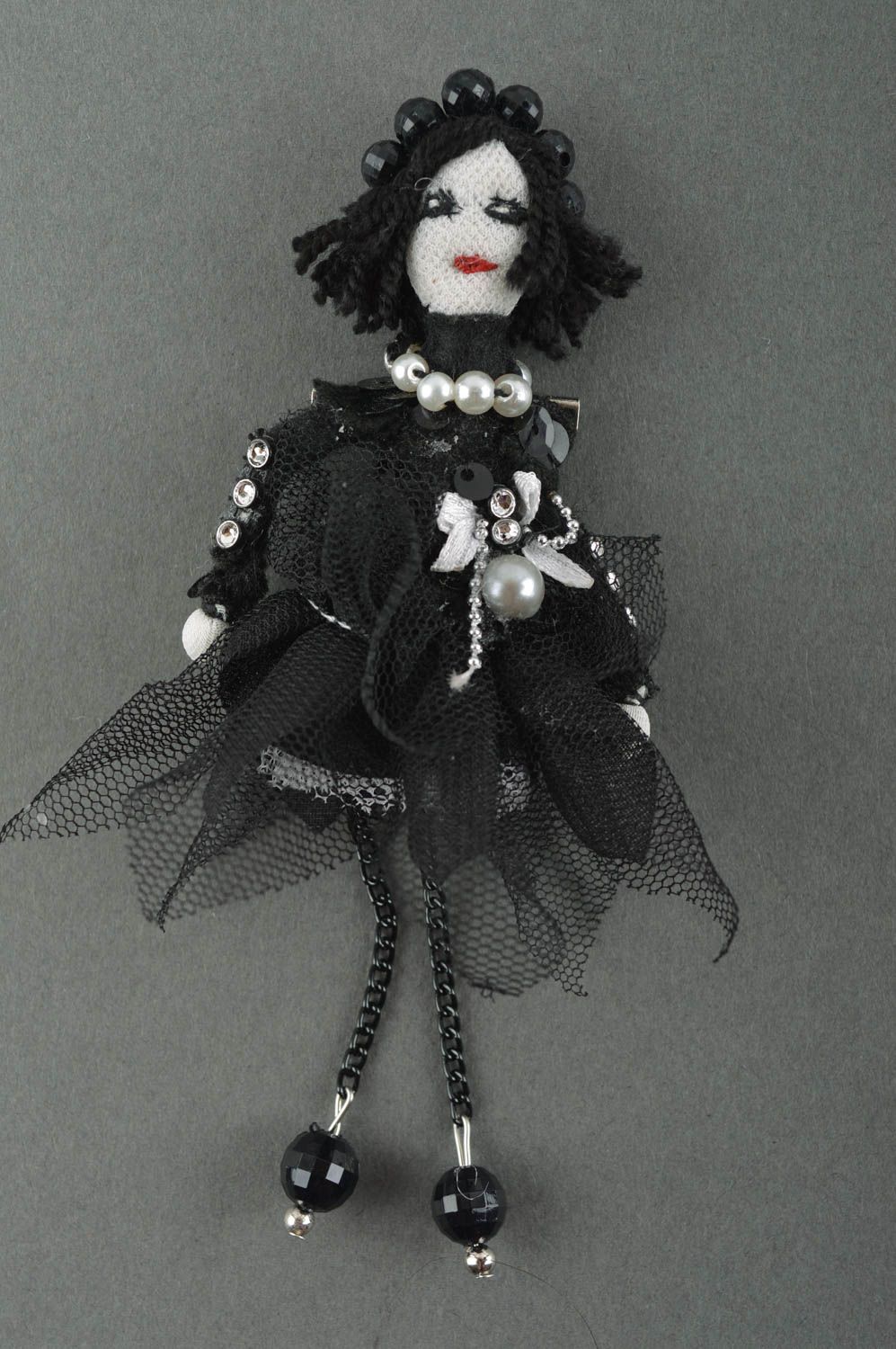 Handmade lovely brooch textile beautiful jewelry stylish doll accessory photo 2