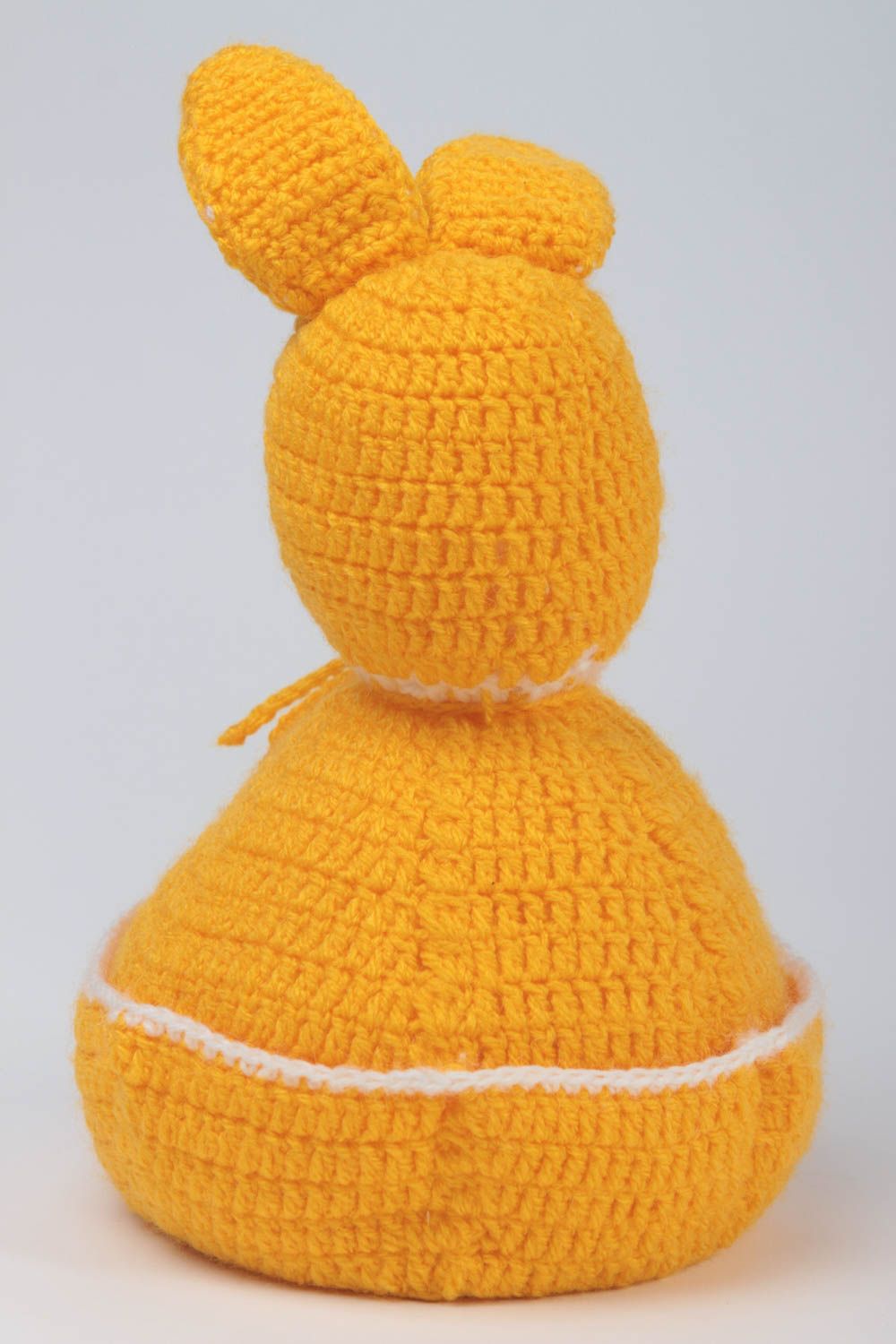 Handmade gehäkeltes Kuscheltier Spielzeug Hase Designer Geschenk für Kinder gelb foto 4