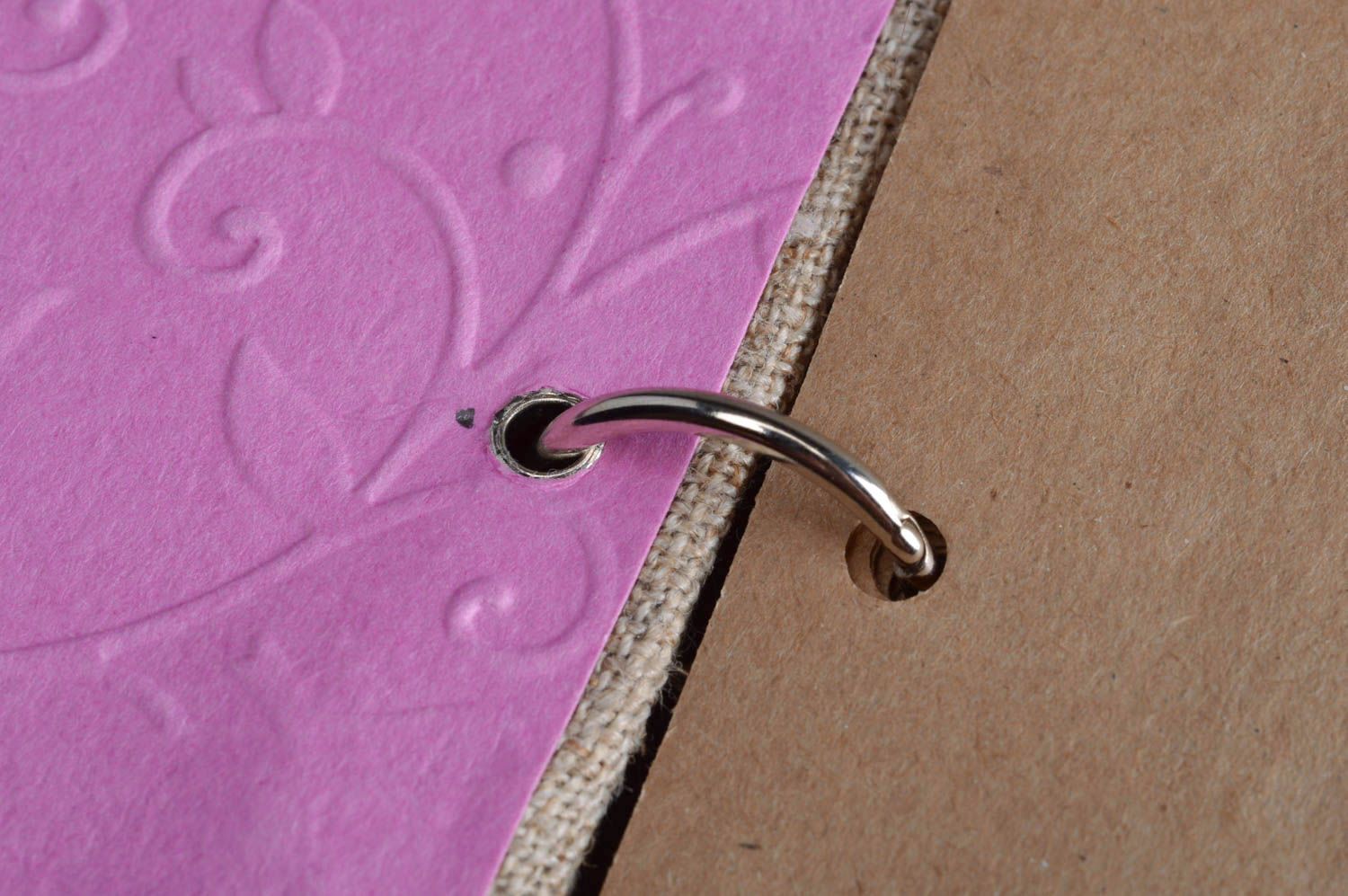Handmade designer retro notebook with fabric cover scrapbooking accessory photo 4