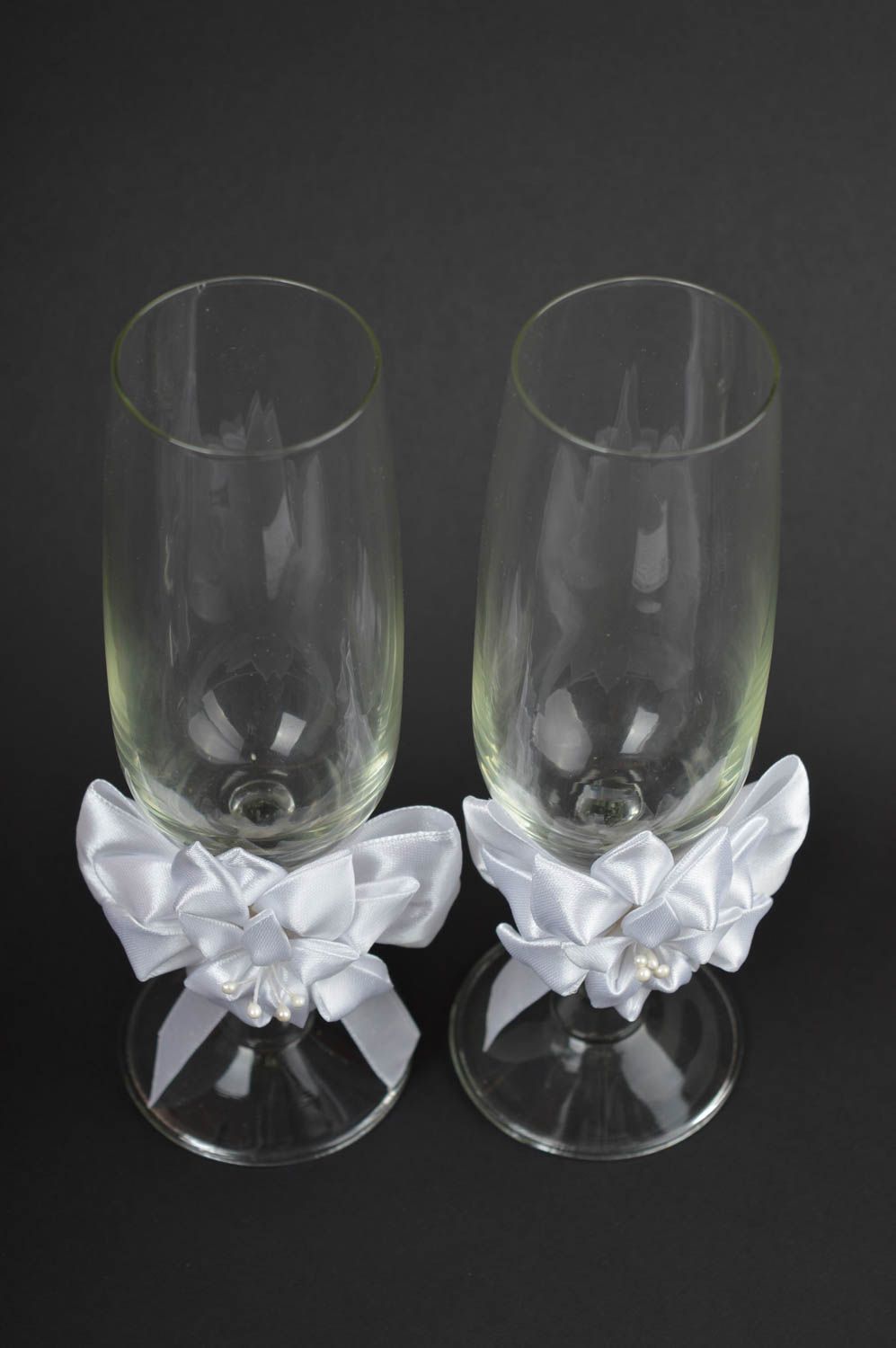 Бокалы ручной работы фужеры для шампанского свадебные бокалы набор две штуки фото 4