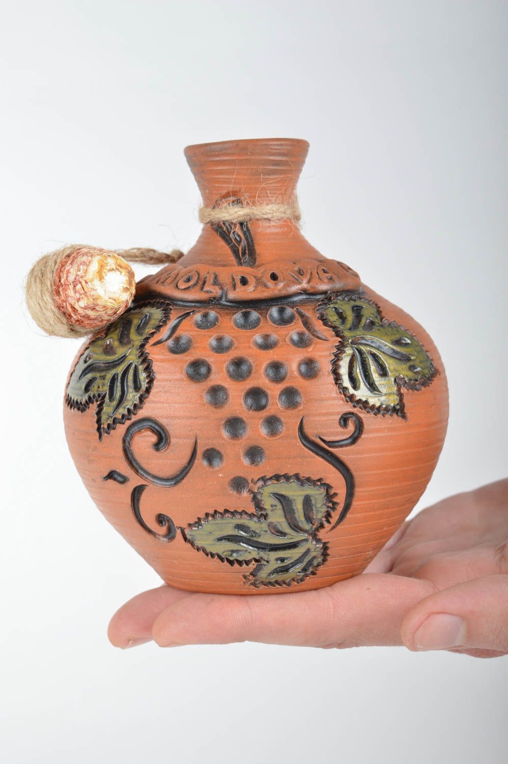 Keramik Flasche handmade Designer Geschirr Keramik Krug braun Keramik Karaffe foto 3