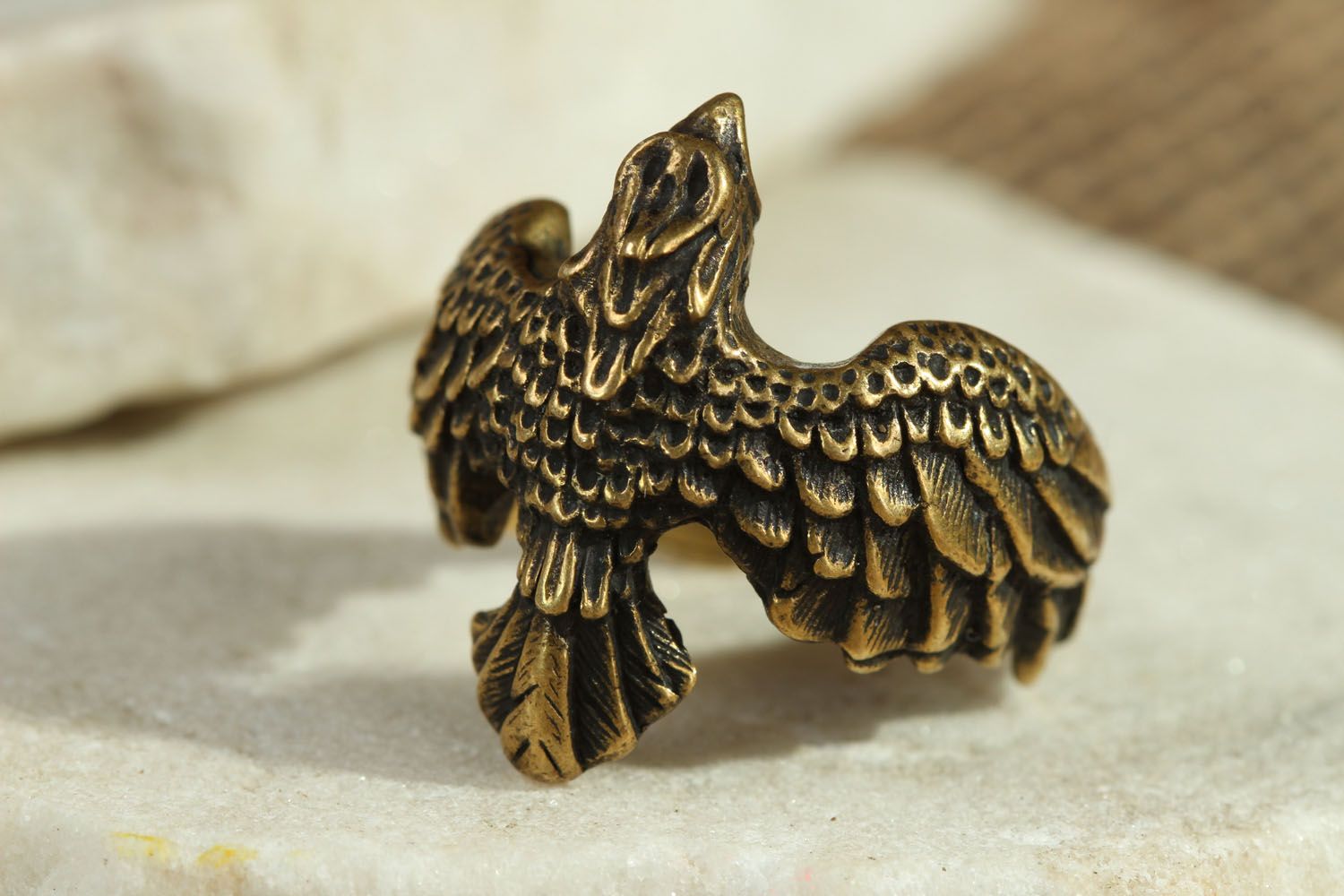Bronze seal ring Falcon photo 2