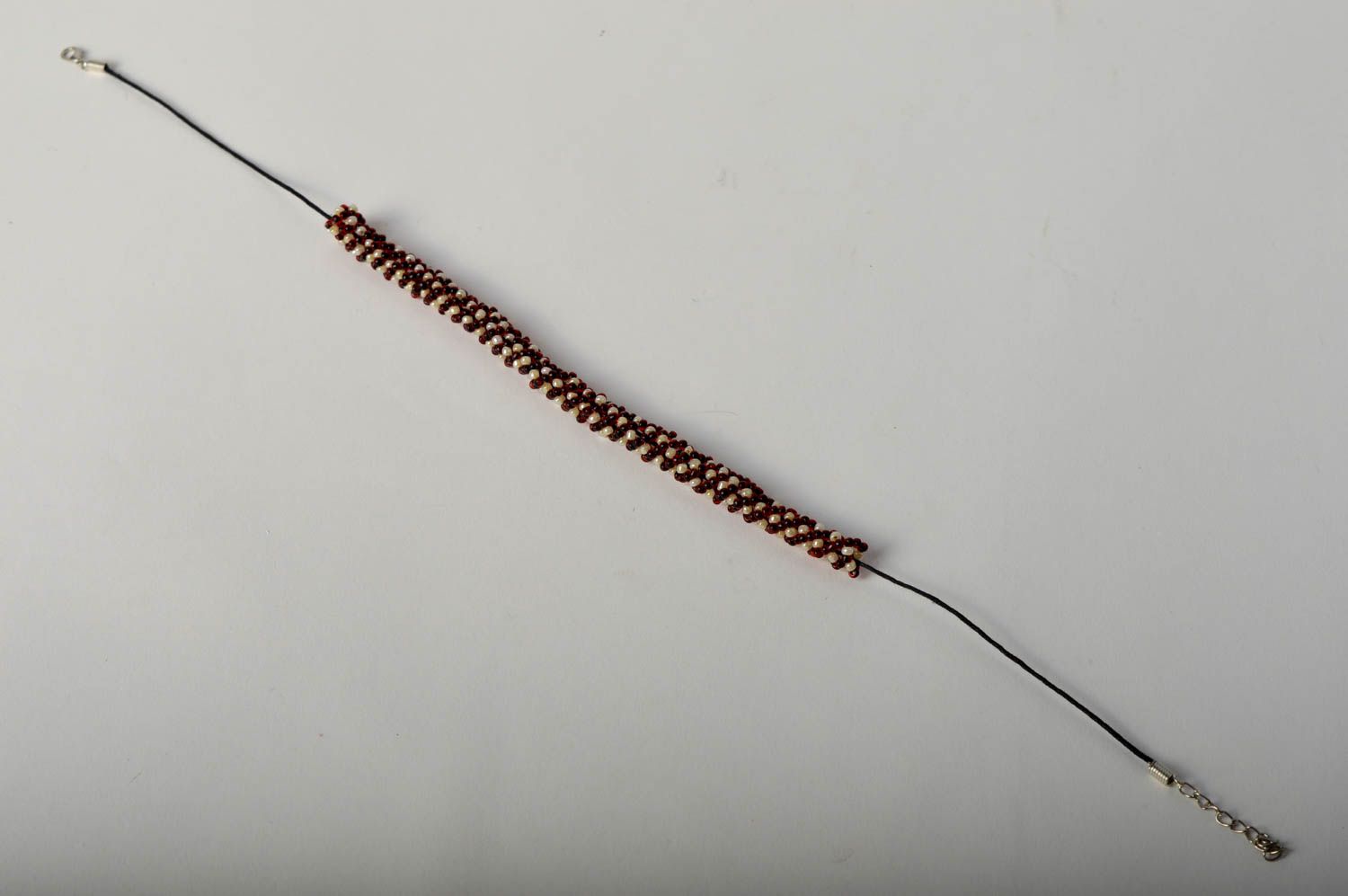 Ожерелье из бисера украшение ручной работы колье из бисера на шнурке красивое фото 4