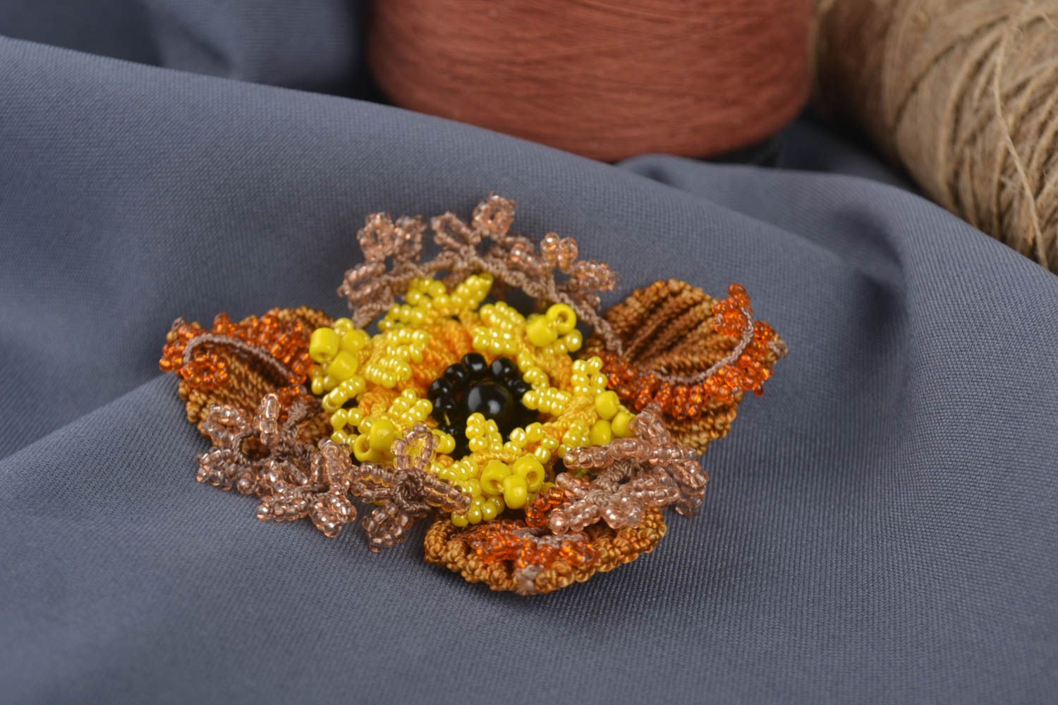 Handmade brooch designer brooch flower brooch handmade jewelry unusual gift photo 1