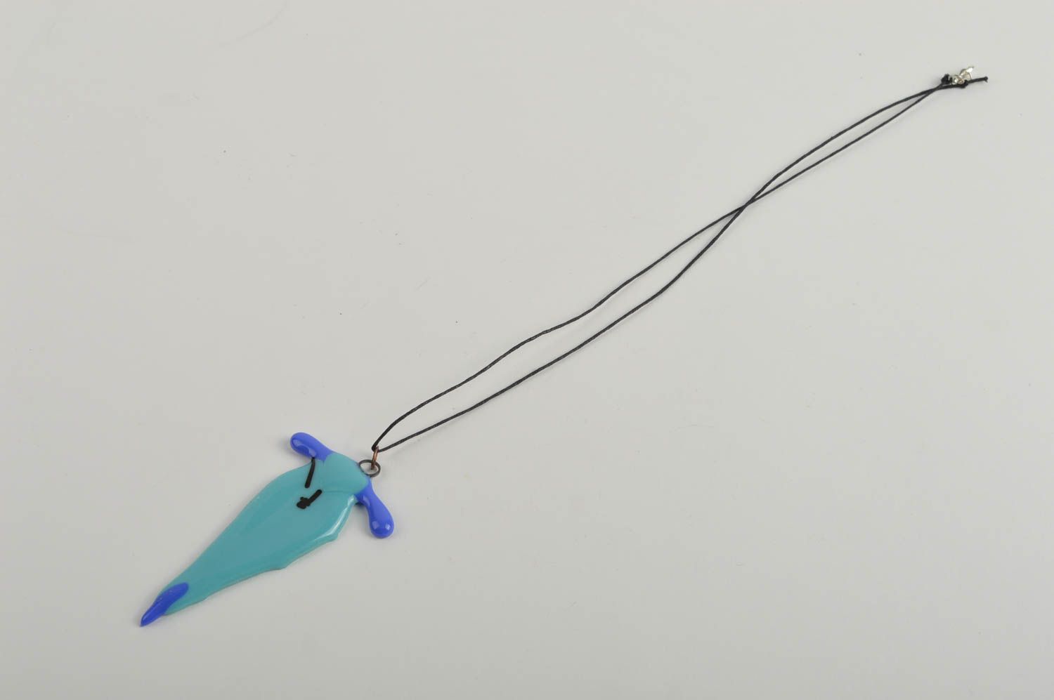 Stylish handmade glass pendant neck pendant on cord accessories for girls photo 3