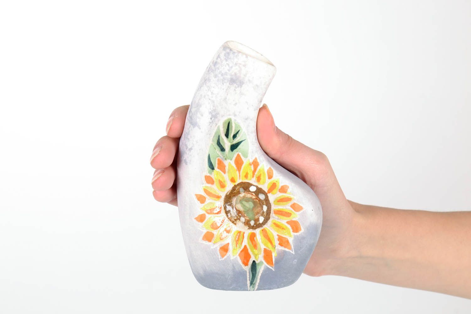 Глиняная ваза с авторским рисунком фото 2