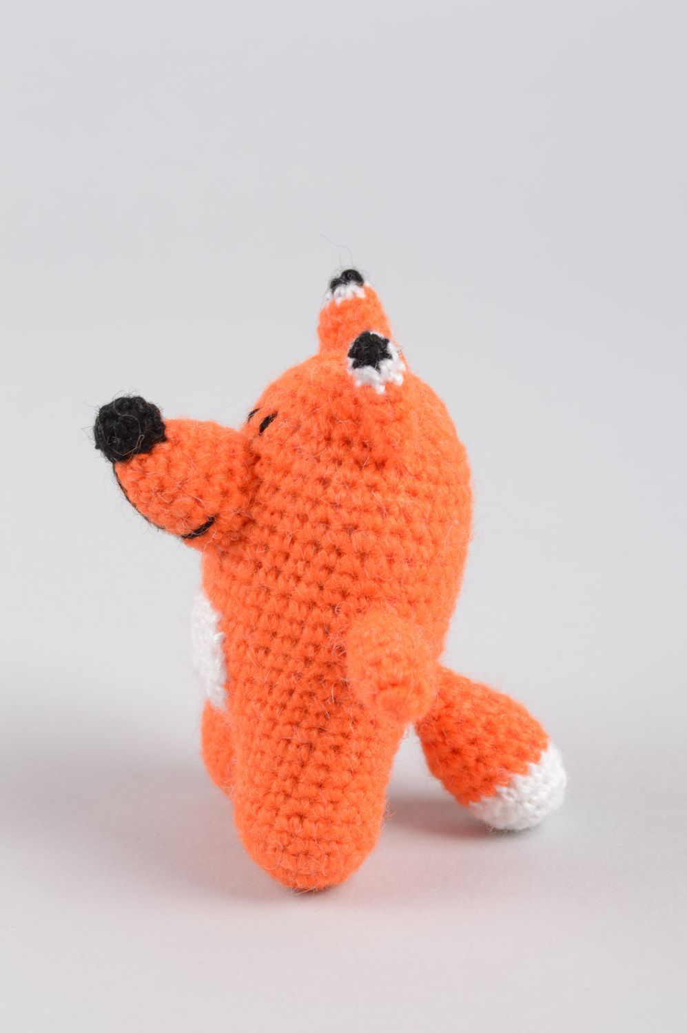 Plüsch Fuchs handmade weiches Kuscheltier in Orange Häkel Kuscheltier aus Acryl foto 2