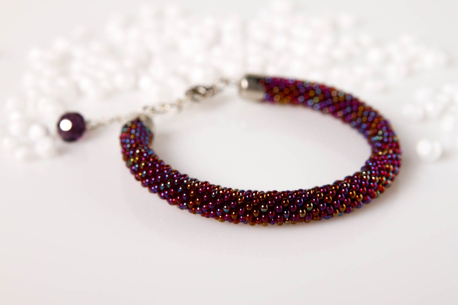 Bracelet perles rocaille Bijou fait main fourniture de métal Accessoire femme photo 1