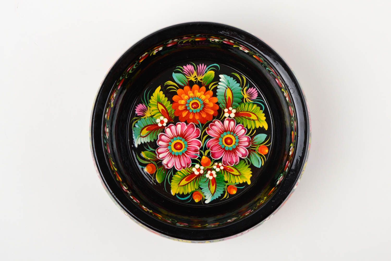 Handmade cute designer plate wooden painted bowl beautiful kitchen ware photo 3