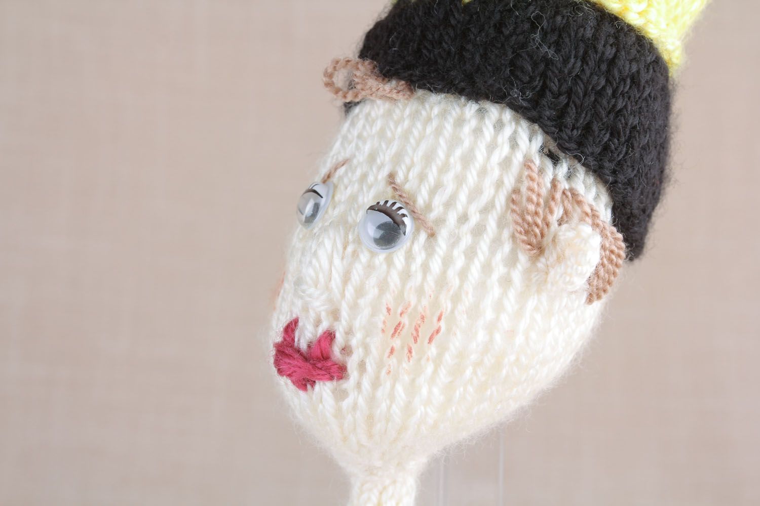 Homemade knitted toy Pierrot photo 5