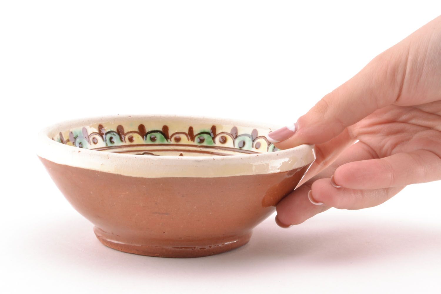 5 8 oz ceramic glazed village-style handmade pitch bowl 0,45 lb photo 5