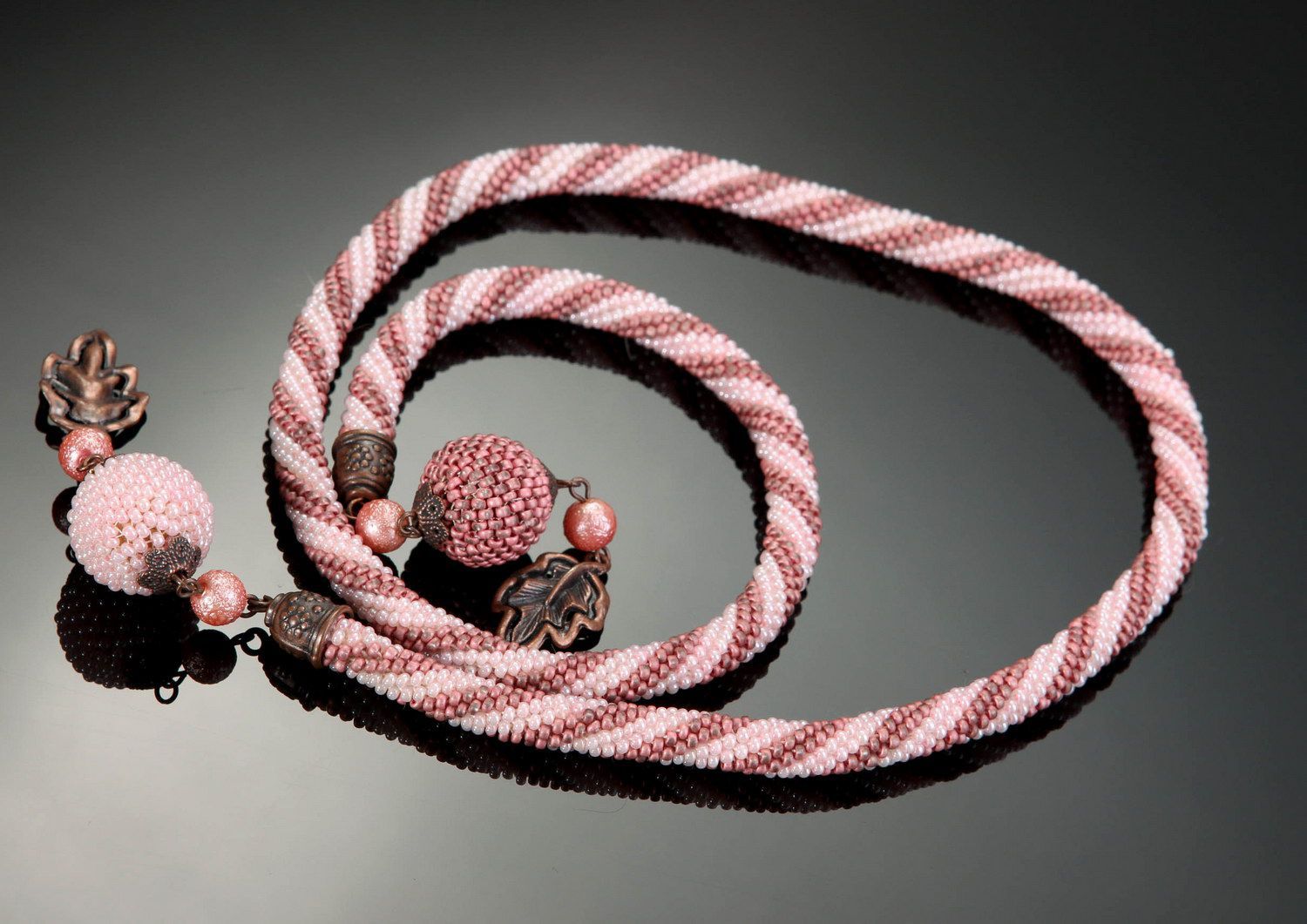 Handgemachte Halskette aus böhmischen Glasperlen Lariat foto 3