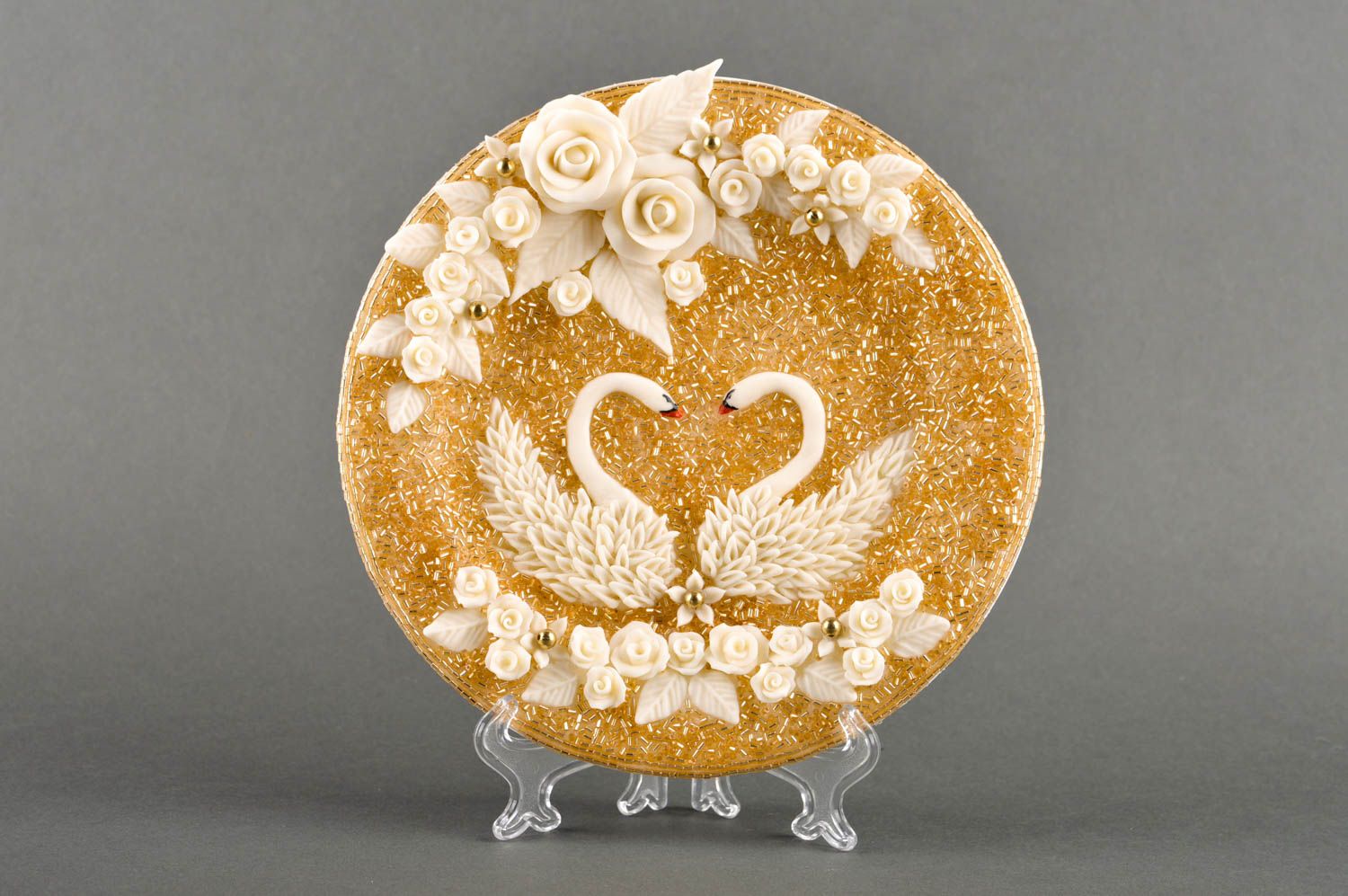 Handmade beautiful festive plate designer unusual ware decorative use only photo 1