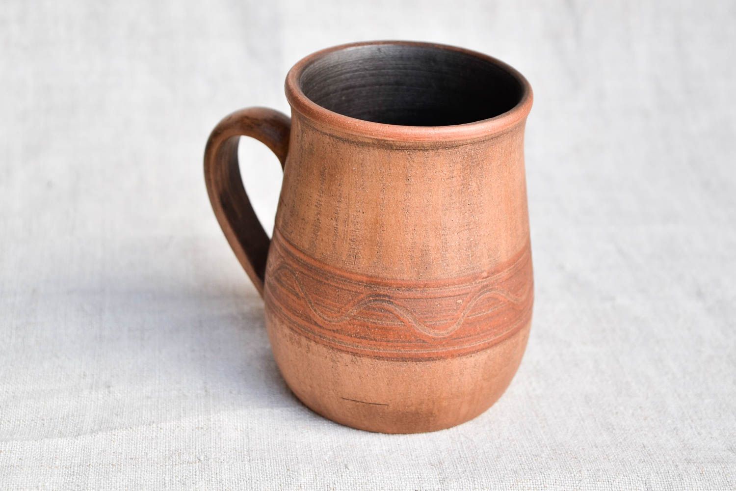 Large ceramic handmade coffee mug with handle 0,56 lb photo 4