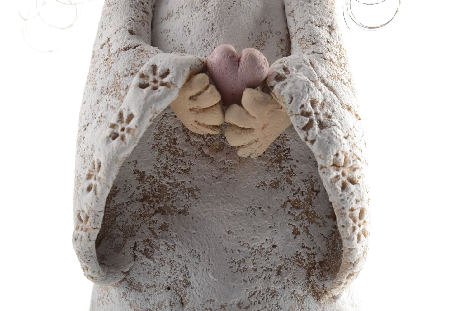 Handmade bemalte Statuette aus selbsthärtendem Polymerton Engel der ewigen Liebe foto 4