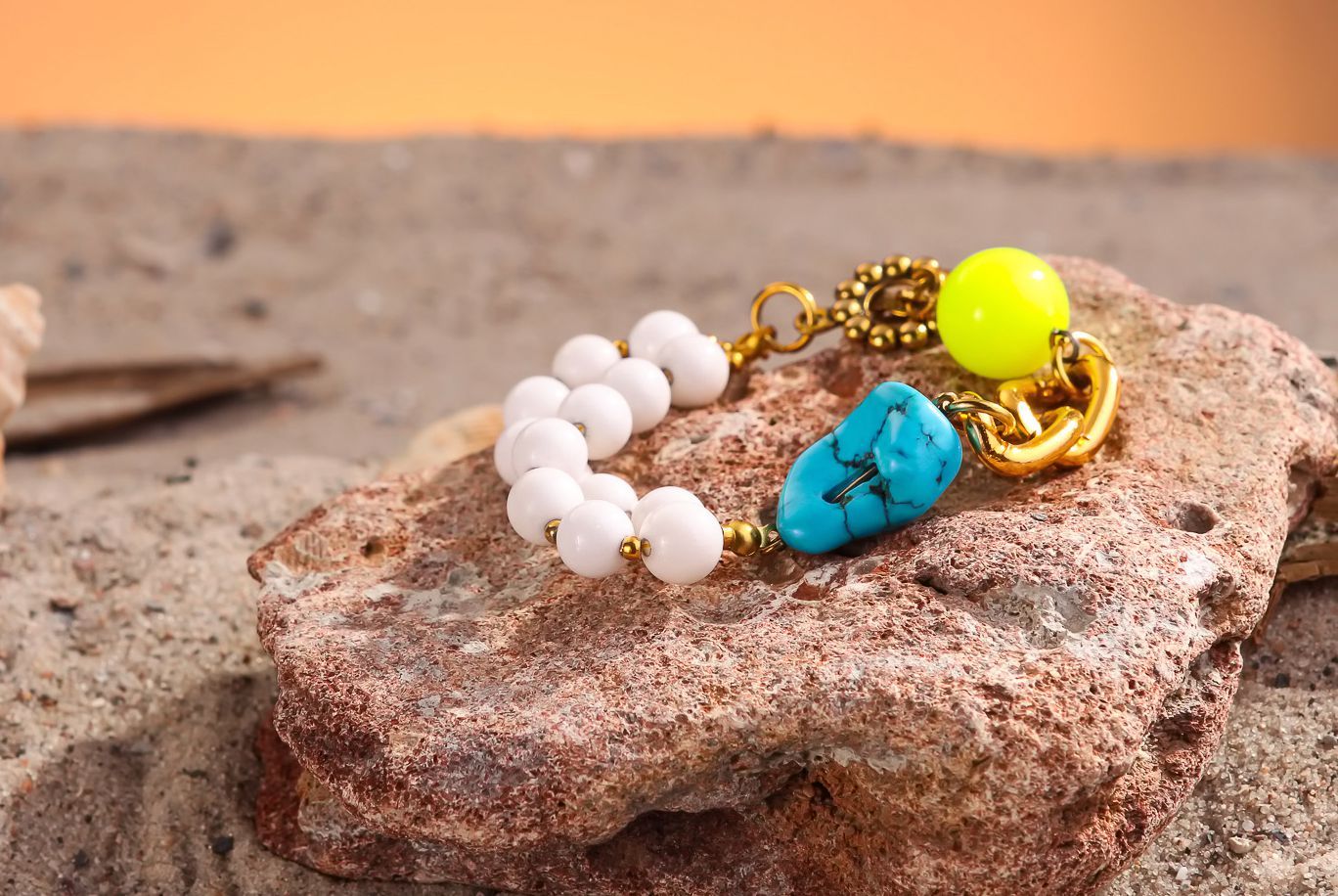 Bracelet en agate et turquoise photo 1