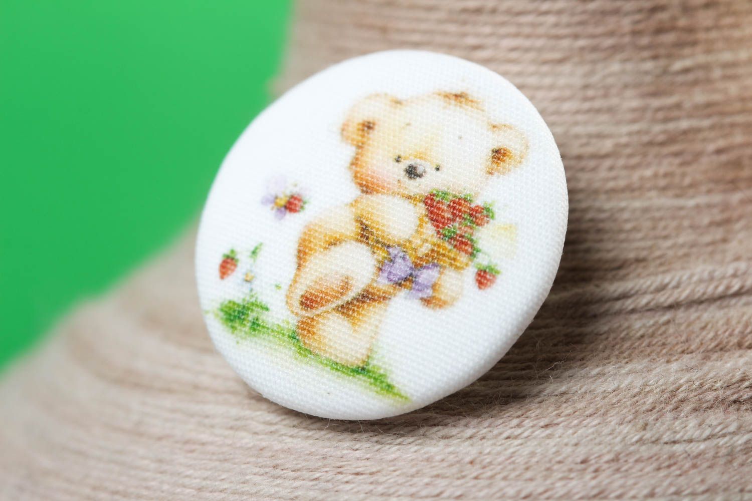 Handmade buttons stylish plastic button printed fabric button gifts for her photo 1