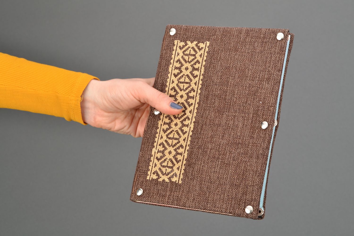 Handmade Notizbuch in Textil Decke foto 1