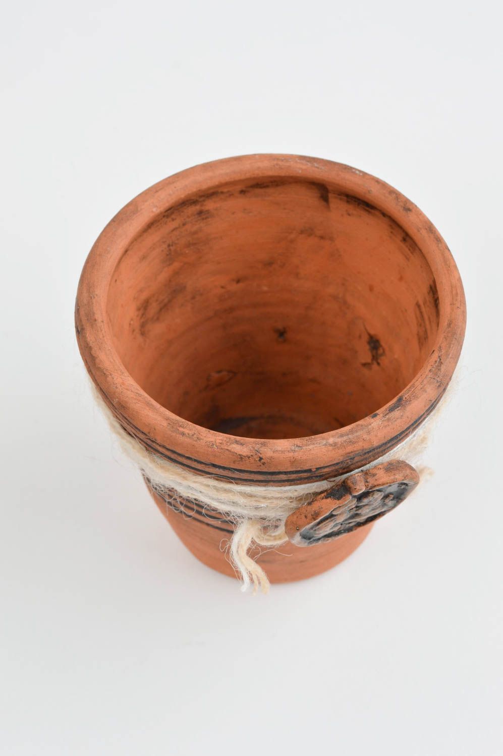 Pot à épices design fait main Verre en céramique marron Vaisselle originale photo 3