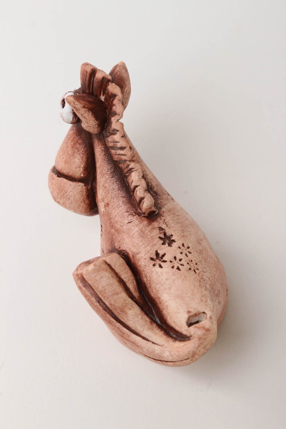Свистулька из глины хэнд мэйд керамическая свистулька глиняная игрушка Лошадь фото 3