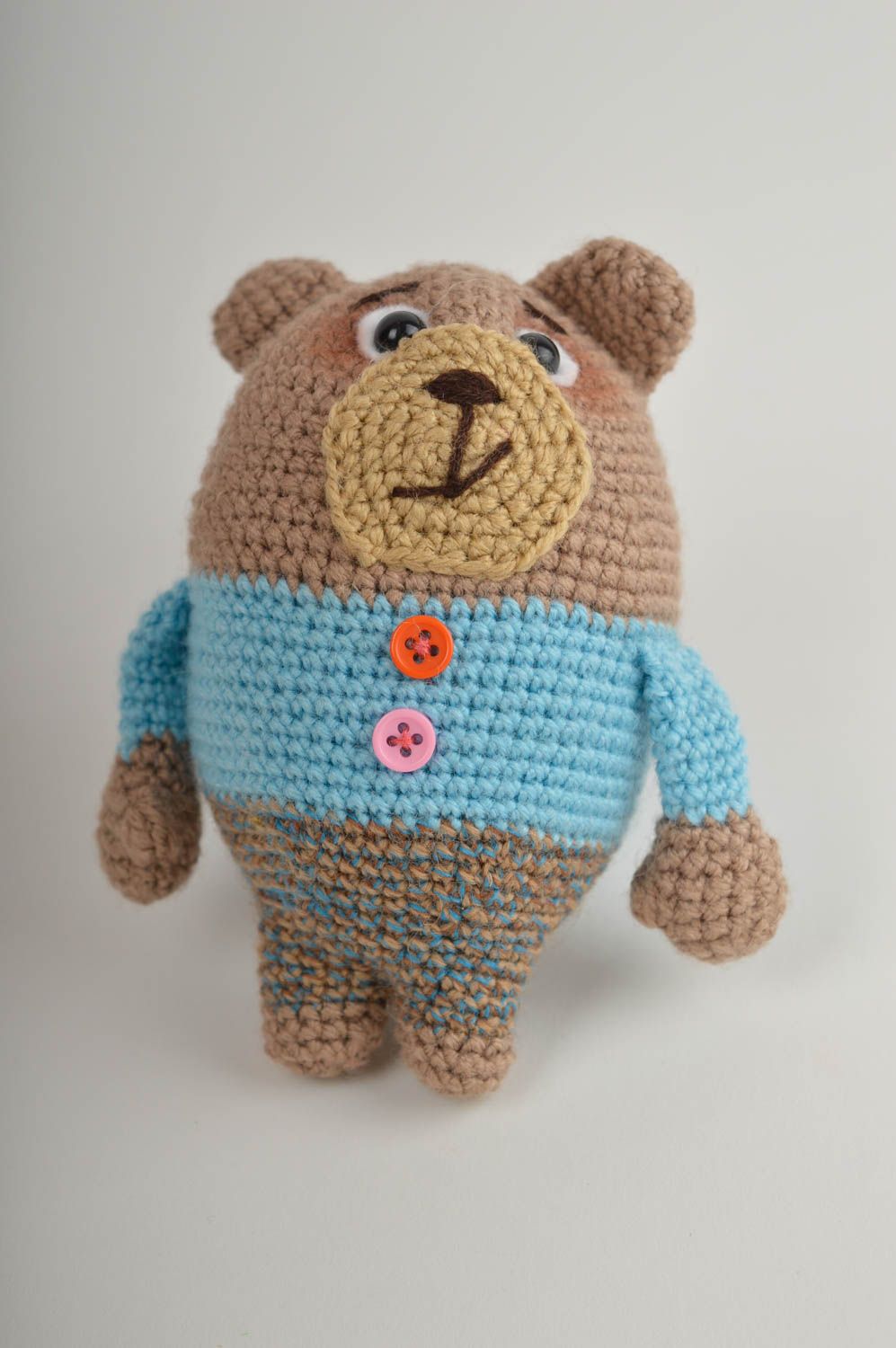 Jouet ours Peluche faite main tricotée en fils acryliques Cadeau pour enfant photo 2