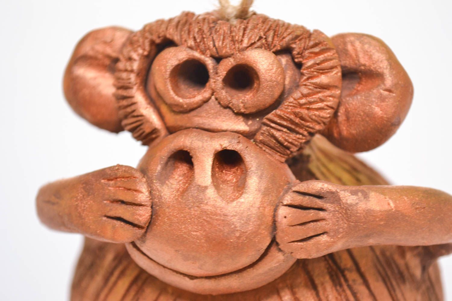Handmade ceramic bell sculpture art miniature animals decorative use only photo 4