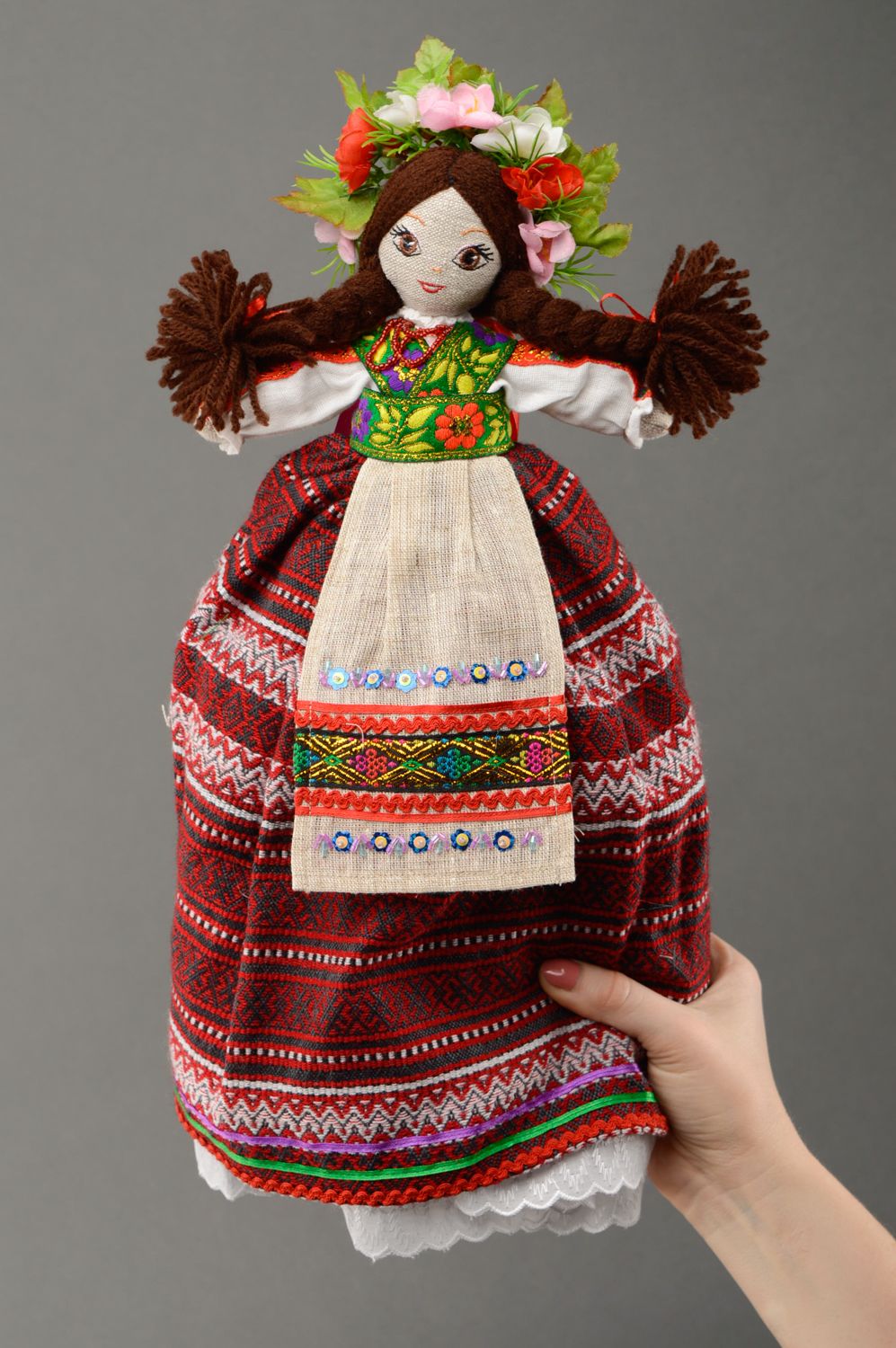 Muñeca artesanal para tetera de estilo ucraniano de telas  foto 4