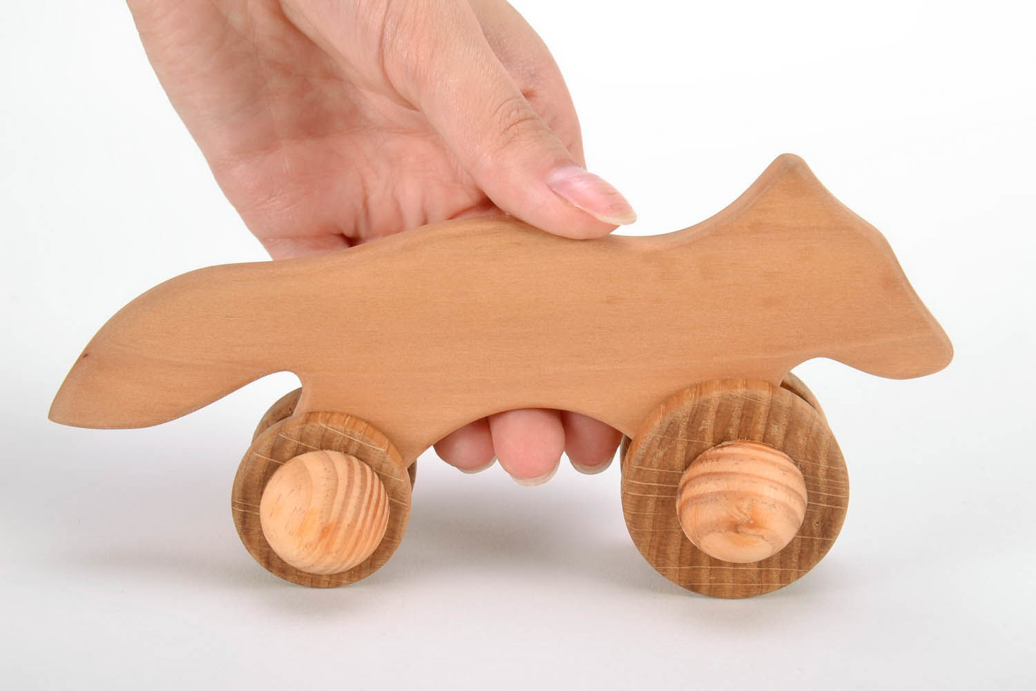 Wooden toy on wheels Fox photo 5