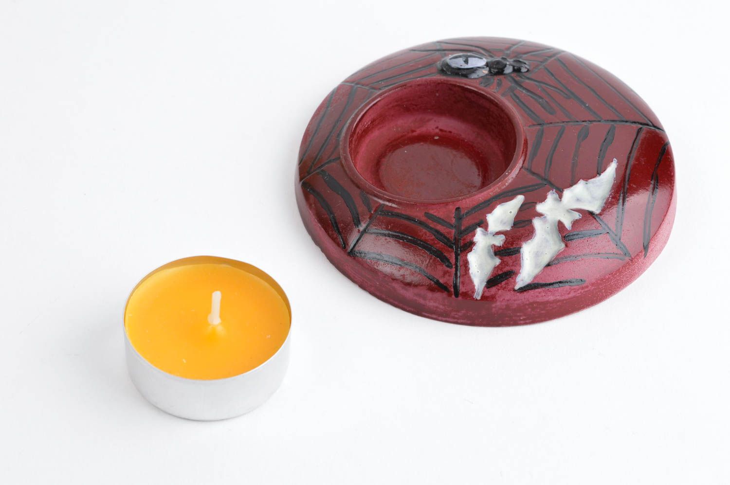 Kerzenständer aus Gips handmade Kerzenhalter für Teelicht Tischdekoration Ideen foto 3