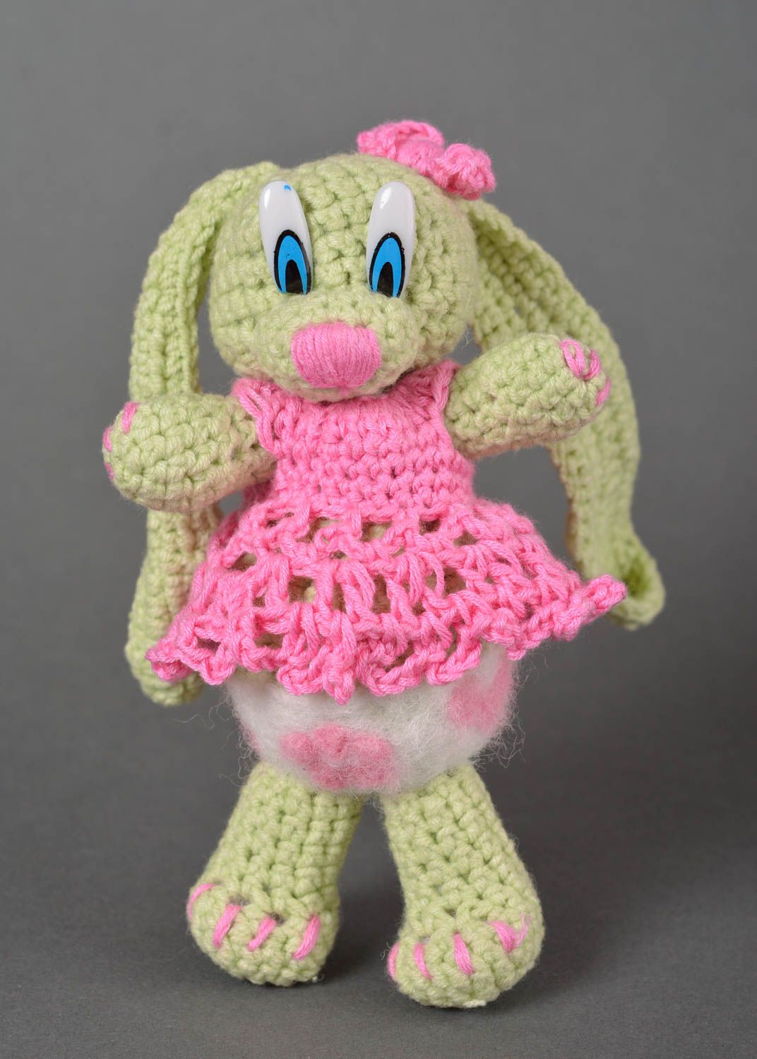 Poupée lapin Jouet tricoté au crochet fait main en fils de coton Cadeau enfant photo 1