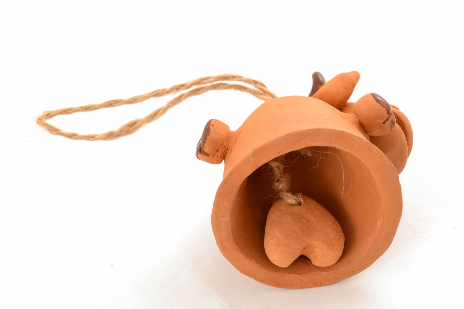 Designer handmade ceramic bell in the shape of cow photo 3