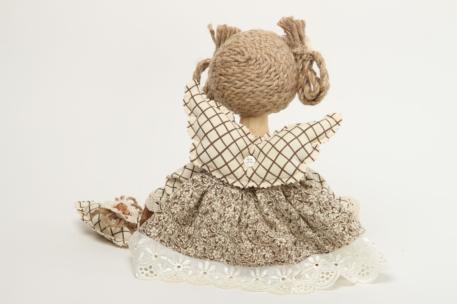 Muñeca artesanal de algodón y pana decoración de interior juguete decorativo foto 4