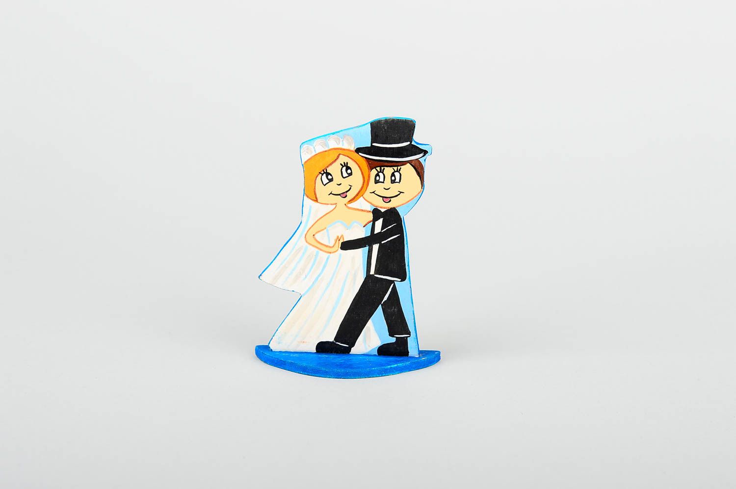 Statuette en bois fait main Figurine décorative Couple design Déco mariage photo 5