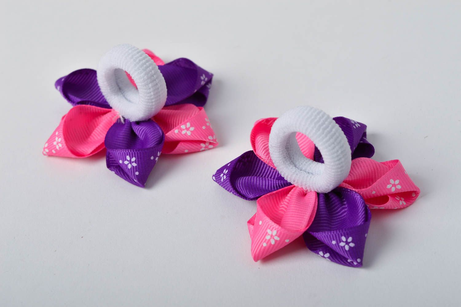 Handmade scrunchies set of hair accessories rep ribbon scrunchies for children photo 5