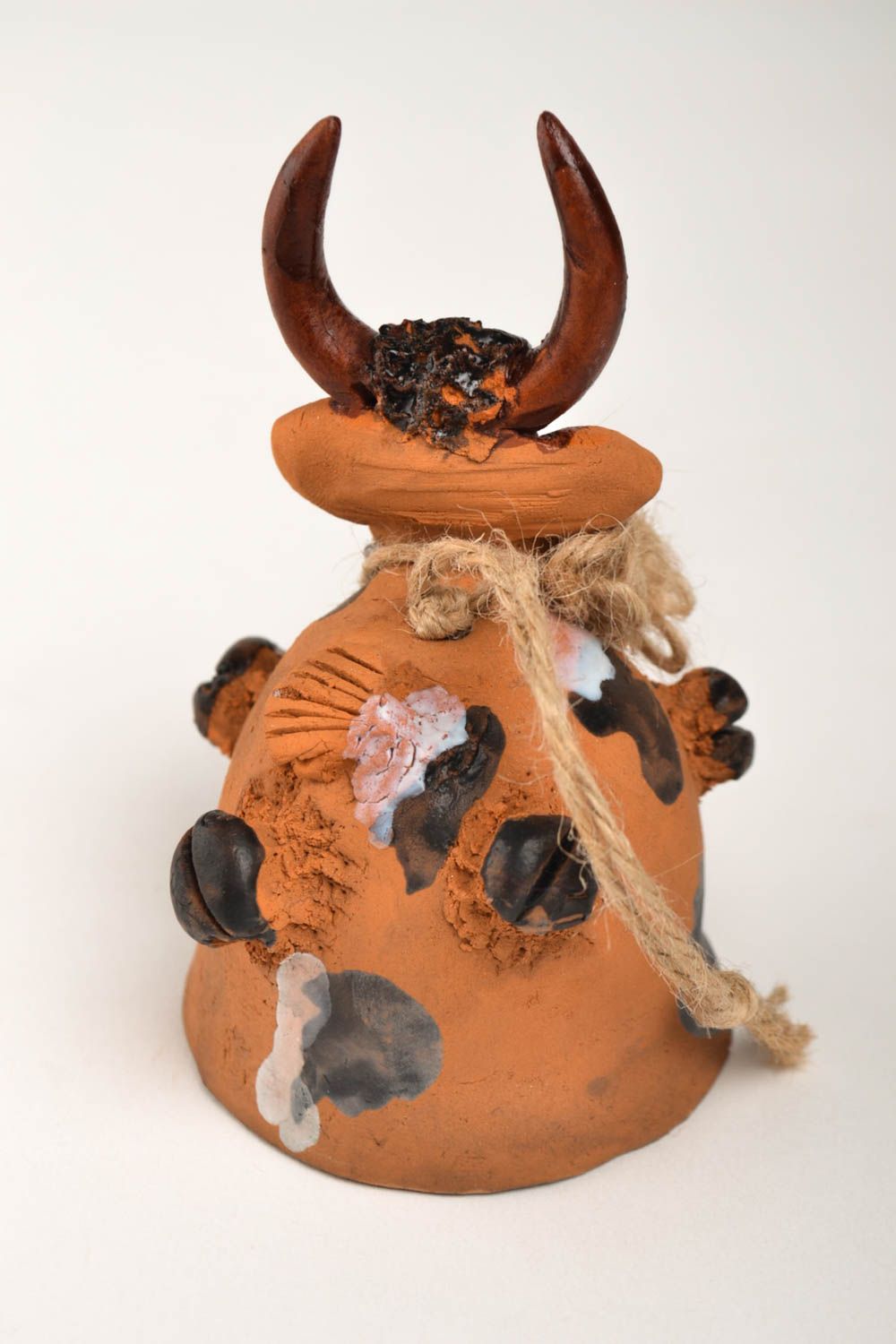 Забавный колокольчик из глины хэнд мейд авторская керамика глиняный сувенир фото 4