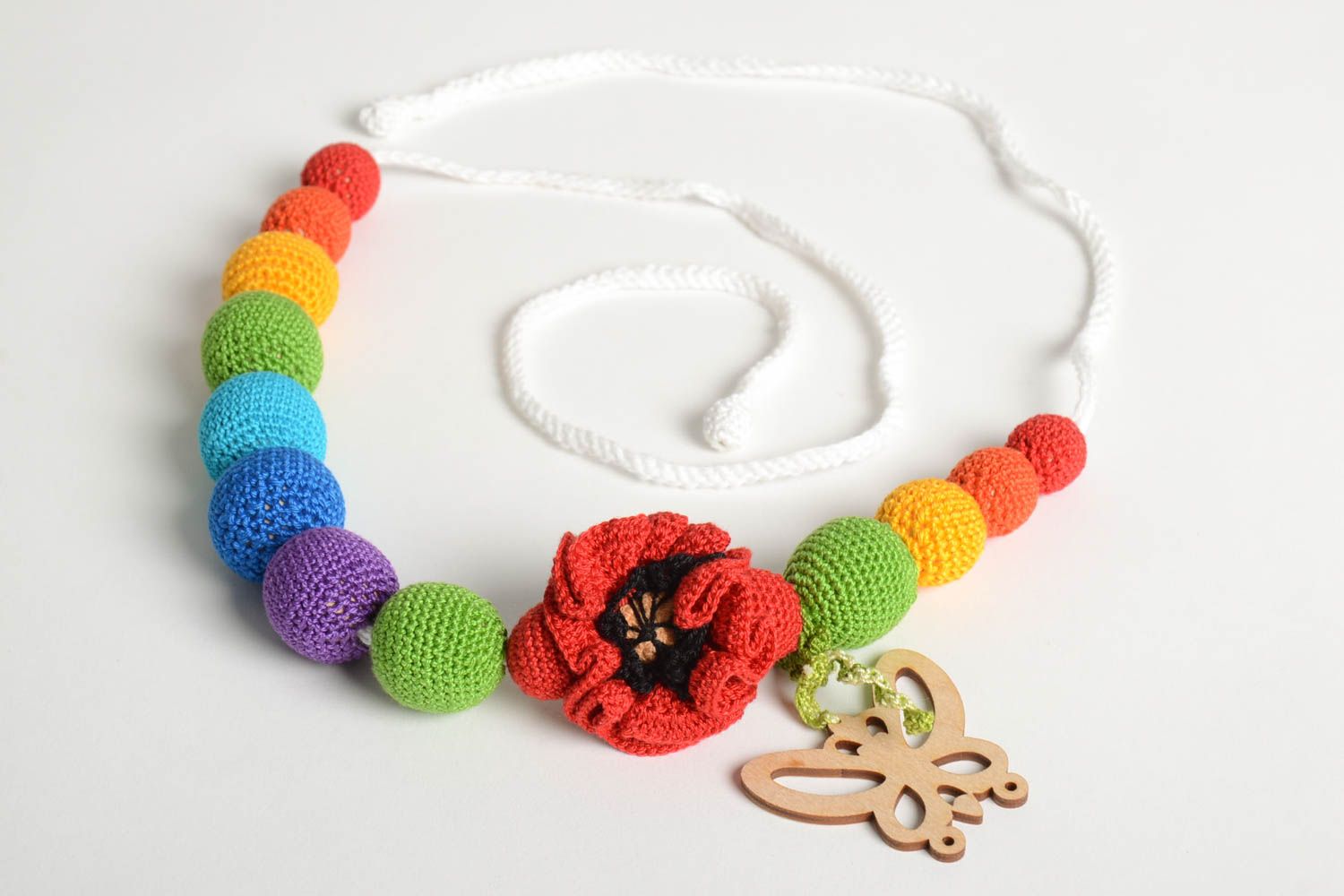 Beautiful handmade crochet necklace breastfeeding necklace mothers necklace photo 2